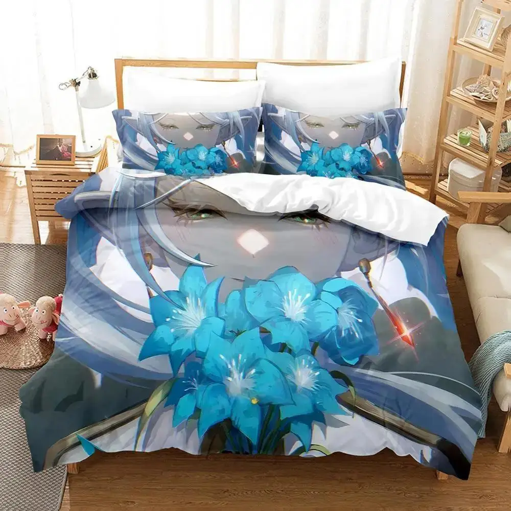 New Anime Frieren: Beyond Journey's End Bedding Set Single Twin Full Queen King Size Bed Set Adult Kid Bedroom Duvet cover Sets