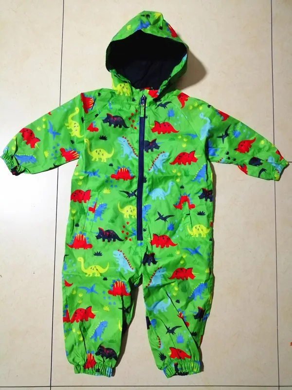 kids raincoat students hooded jumpsuit outwear girls boys rainsuit cartoon rainwear waterproof outdoor