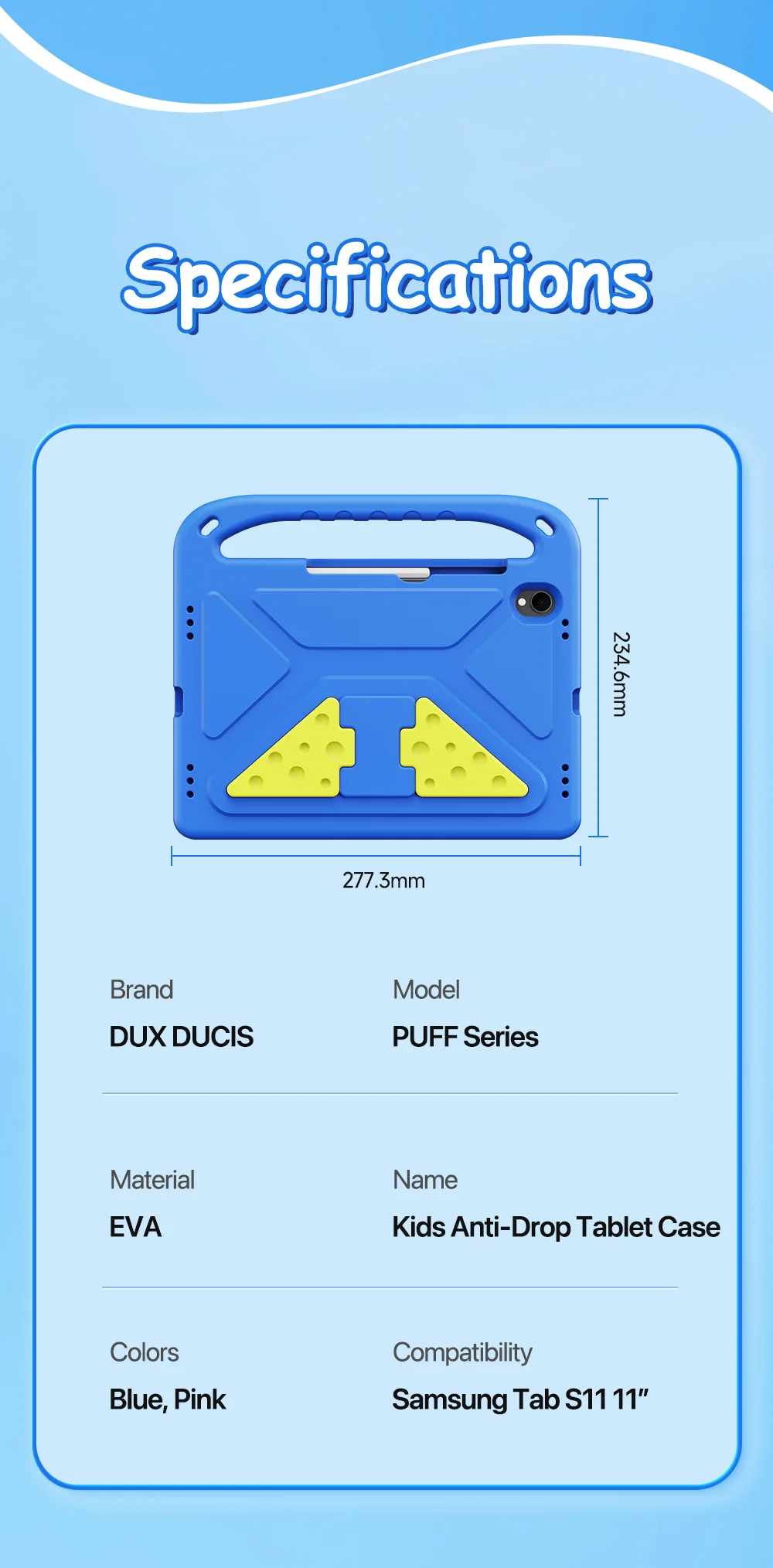 DUXDUCIS stoßfeste EVA-Hülle für Kinder für Samsung Galaxy Tab S11/S10 Lite/S9 FE/S8 11 Zoll Tab A9 8.7 A11 Plus Anti-Drop-Ständer-Abdeckung – Detail 15