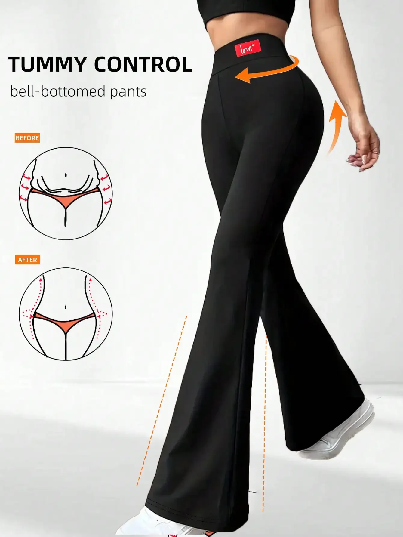 

Women's Yoga Flare Pants, Letter Print, High Waist Flare Leg, Wide Leg Yoga Pants, Stretchy Casual Pants, Suitable For Sports, Running, Cycling, Yoga, Pickleball And Other Sports | Casual Sportswear