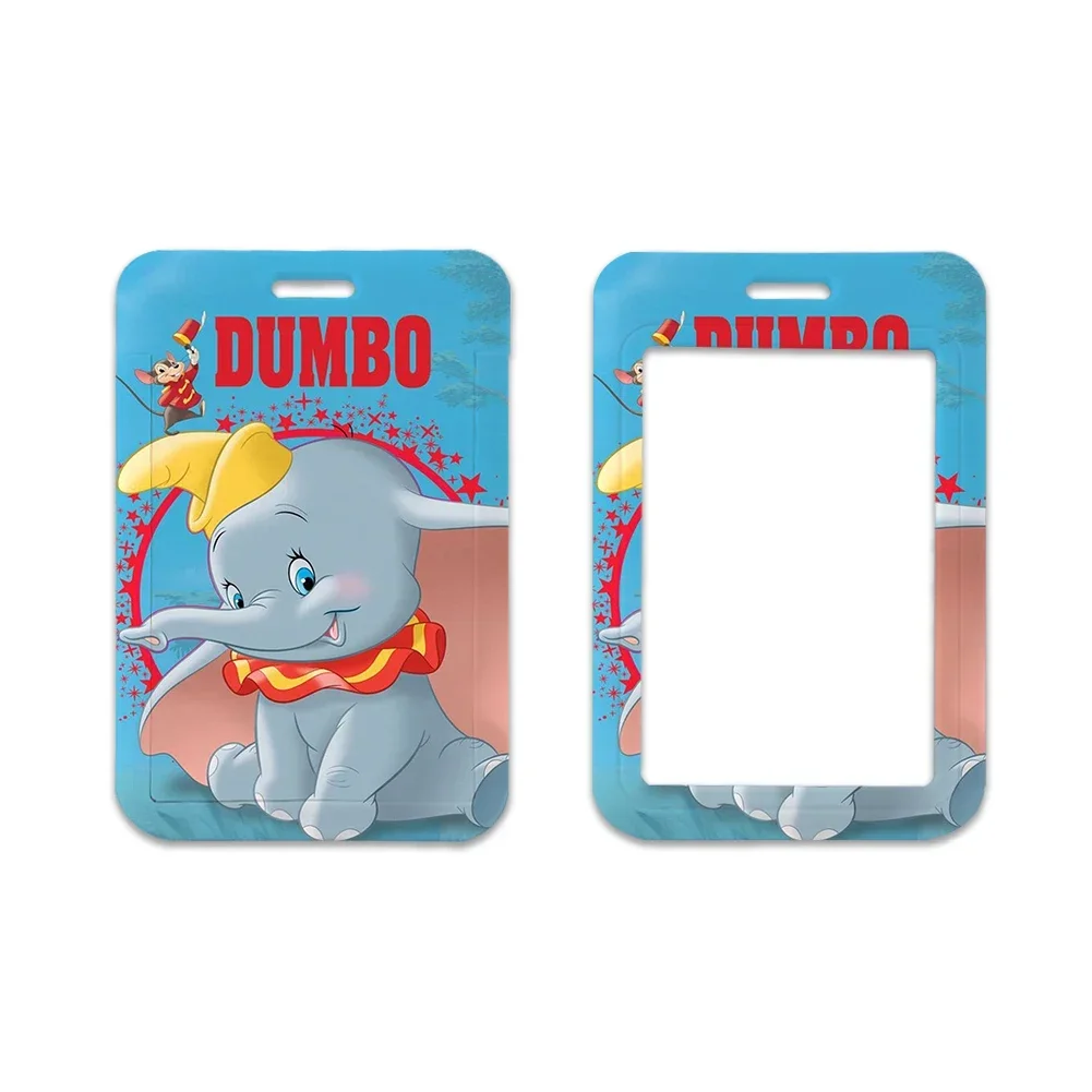 Disney Mini Little Dumbo Card Holder Identification Card Holders Girls Pretty Neck Strap Lanyards Name Badge Holder Card Cover