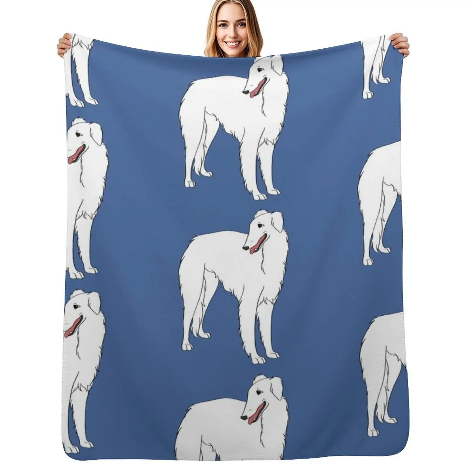 

Borzoi Throw Blanket Thin Plaid Decorative Sofas Plush Blankets