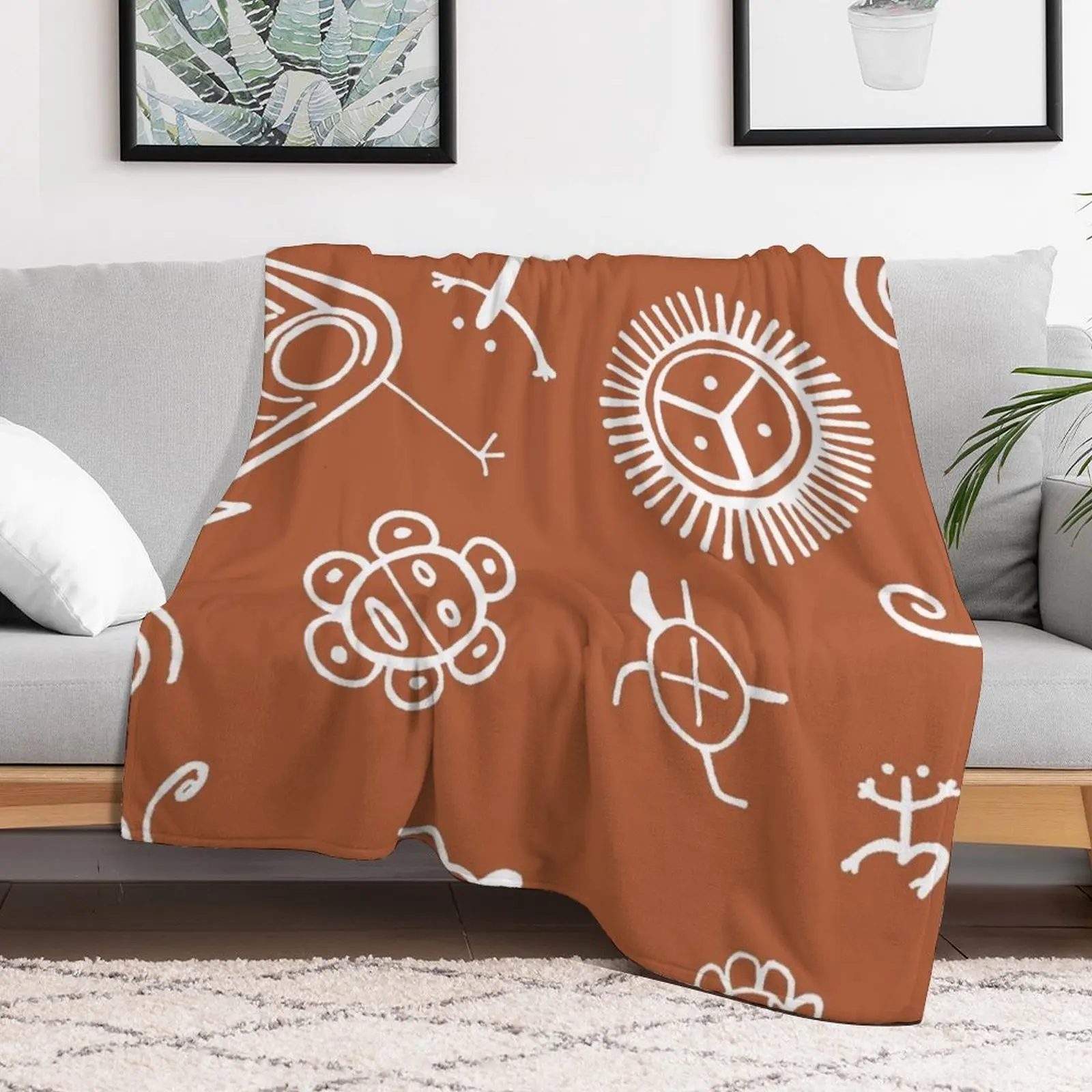 Taino Pattern Throw Blanket For Sofa Thin valentine gift ideas Blankets