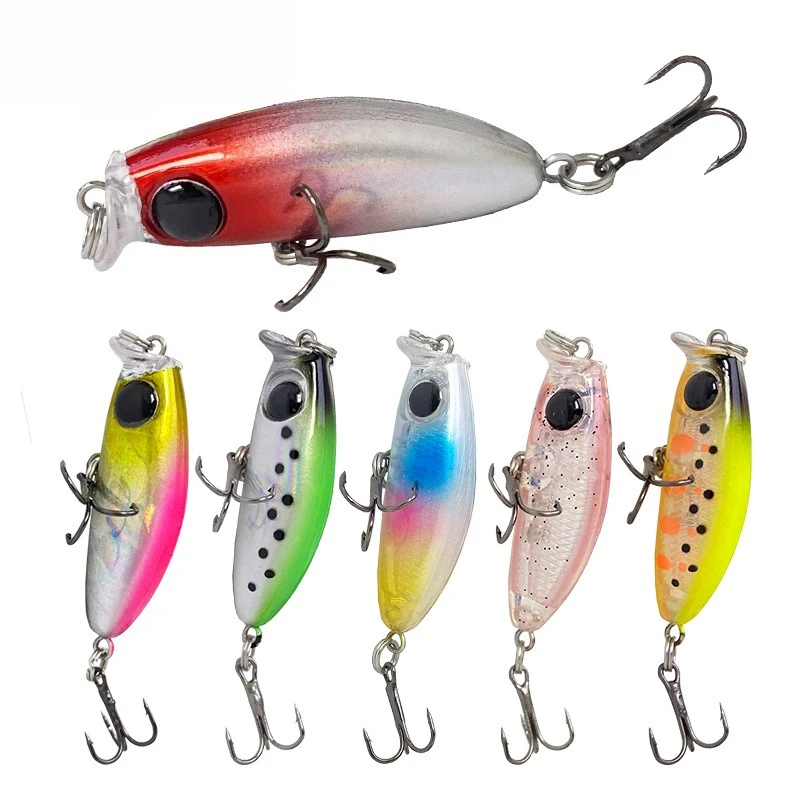 1pcs  Slow-Sinking Mini Minnow 2.5g/3.5cm White Striped Trout Lure  Micro Wobbler  Artificial Hard Lures  Fishing Tackle