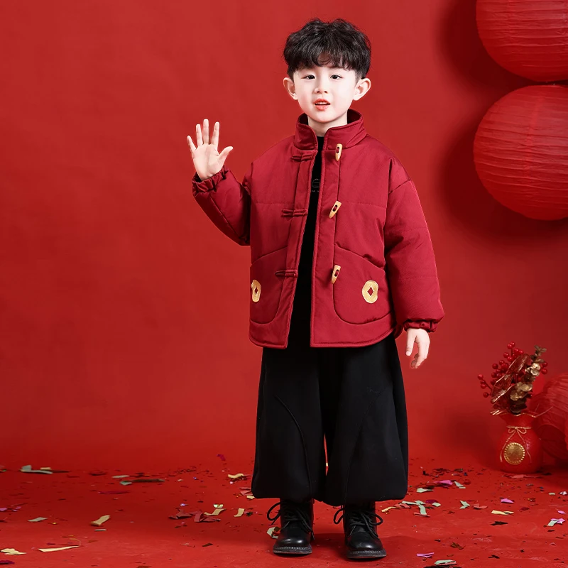 

Children's Winter Clothes New Year's eetings down Cotton Jaet Baby Boy's Winter Coat Thiened Waterproof Stand Fit