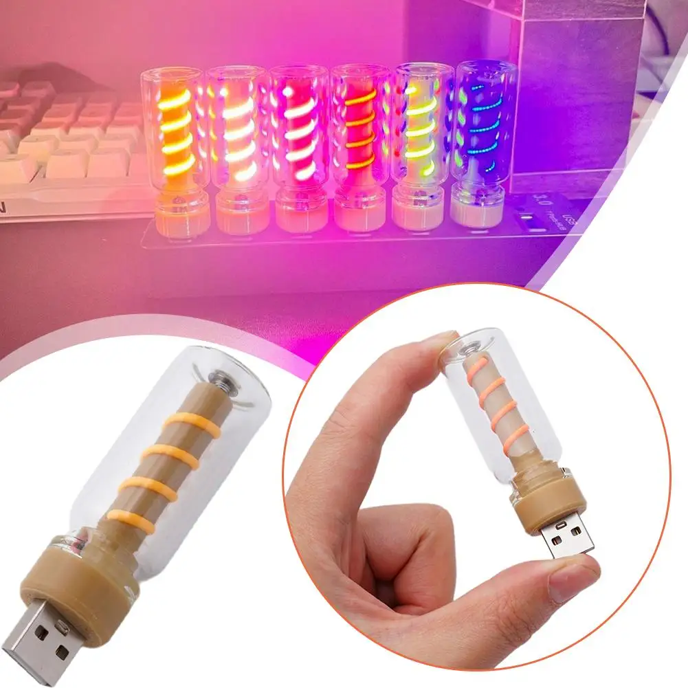 Portable LED USB Filament Light Bulb Warm Yellow Red Green Blue Pink White Touch Switch Adjustable Brightness Nightlight Bulb