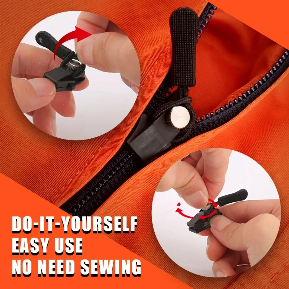 New 3 Different Size Zipper Repair Kit DIY Replacement Bad Buckle Instant Zipper Puller Metal Removable Zipper Head