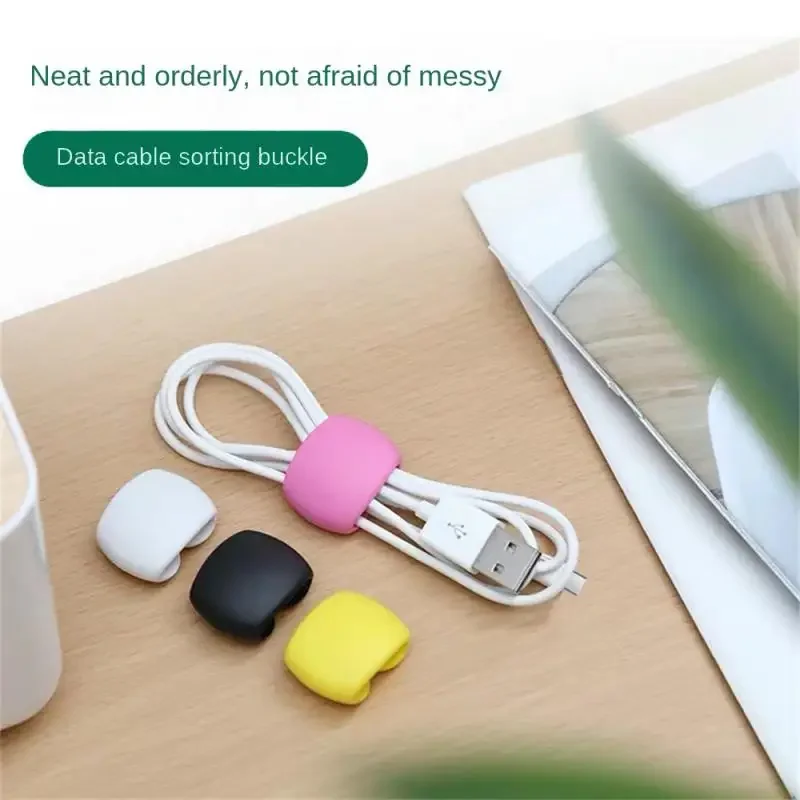 Cable Winder Round Cable Clips Mobile Phone USB Earphone Charger Holder Desk Organiser Wire Cord Desktop Cable Management