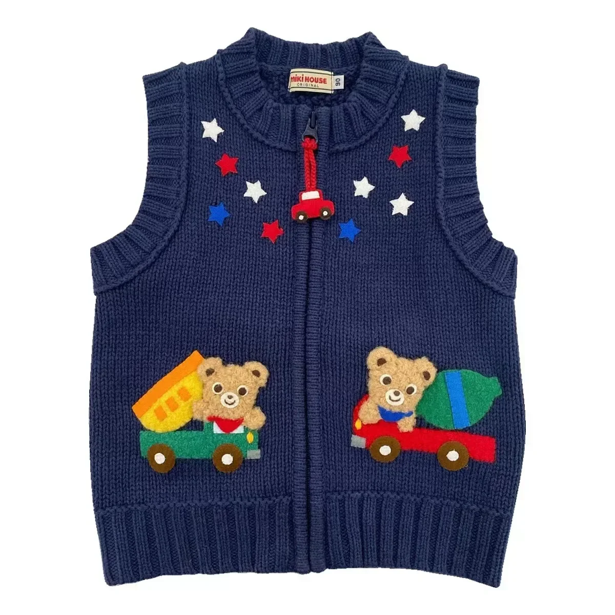 Boy's Clothes Vest 2023 Autumn Winter Fashion Brand Embroidery Bear Rabbit Pattern Kids with Zipper Sweater Horse Clip Girl