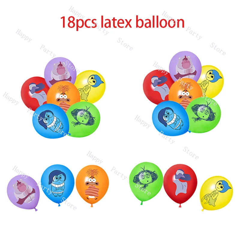 Inside Out Birthday Party Decoration Balloon Banner Backdrop Cake Topper Inside Out Party Supplies Baby Shower