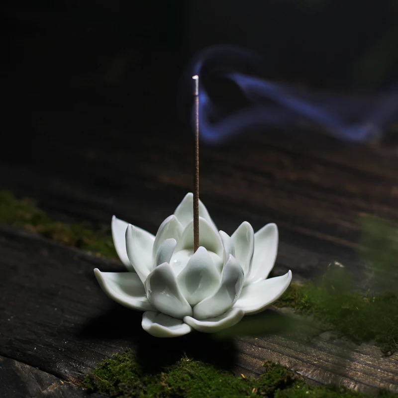 Ceramics Burner Lotus Incense Living Room Zen Decor Fragrance Smoke Fountain Lotus Incense Wierook Houder Home Decor Zen