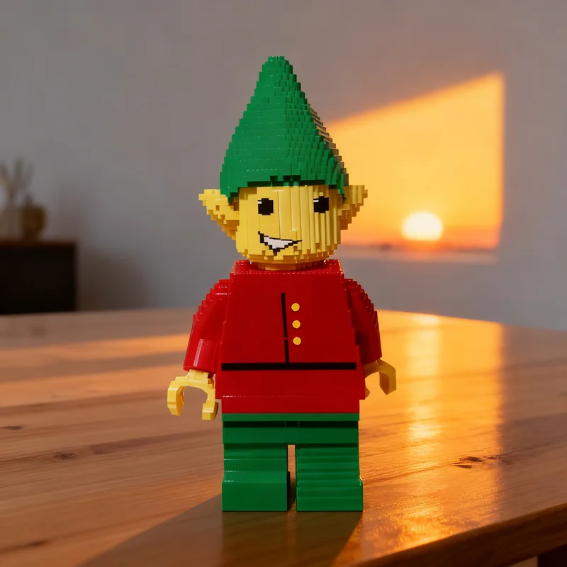 

9745 деталей MOC: Сборная модель эльфа-минифигурки, рождественская скульптура, креативный конструктор, подарок для самостоятельной сборки, декор для витрины, премиум-качество