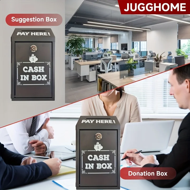 Hanging Decorative Cash Password Box Suitable for Home Outdoor Security Metal Large Capacity Safe Cash Storage Compartment