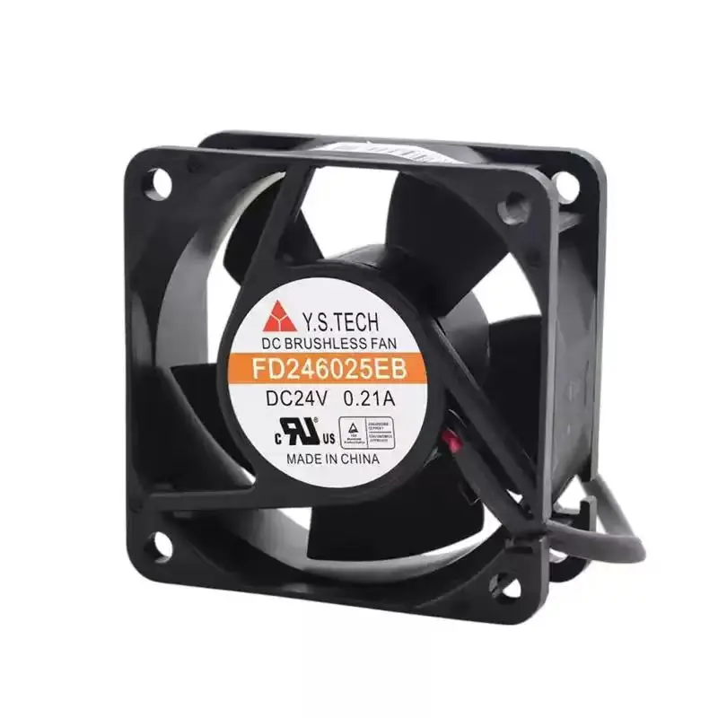 100PCS Original For FD246025EB 24V 0.21A 6025 60mm 6cm 2Wire Dual Ball Bearing Industrial Inverter Chassis Cabinet Cooling Fan