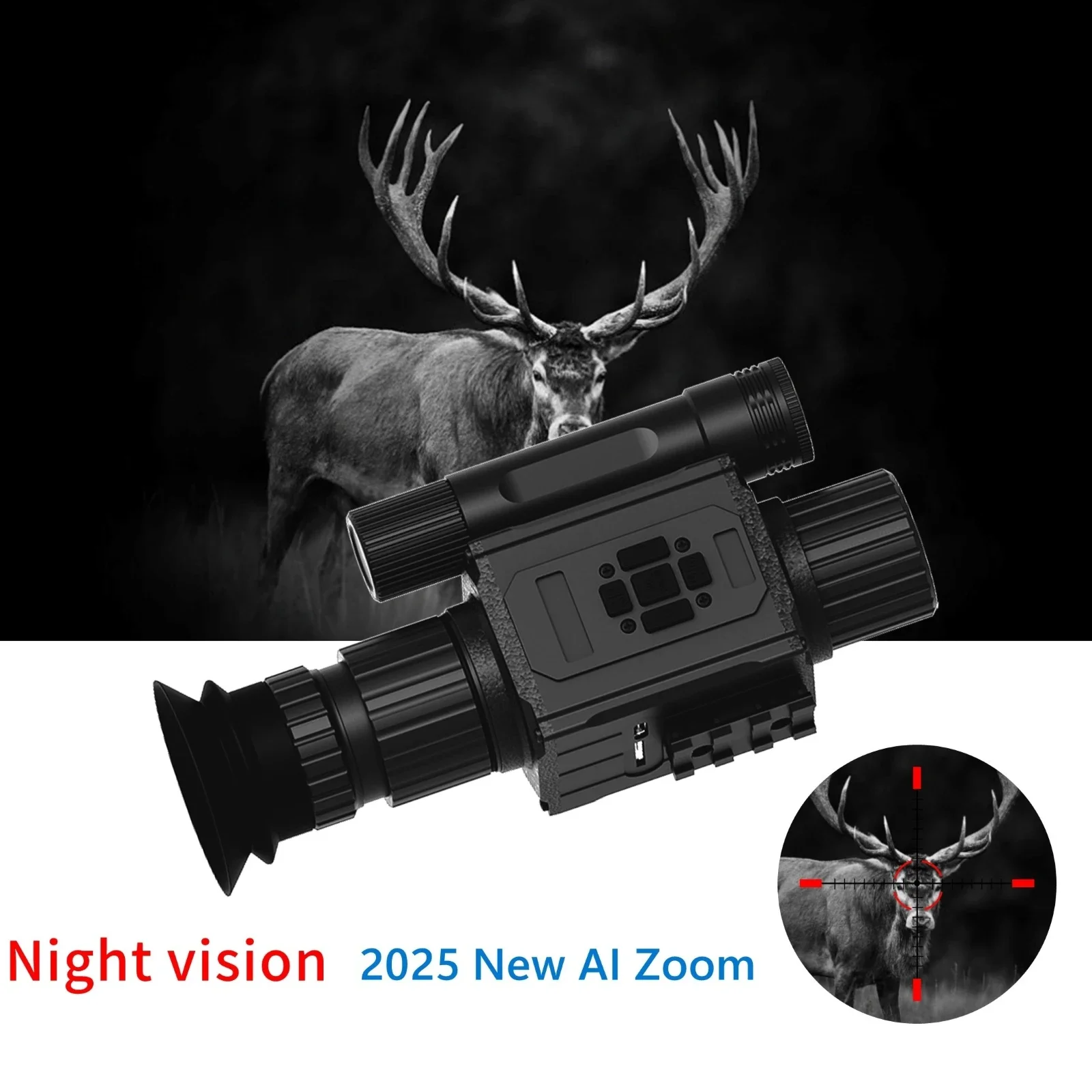 

Night Vision RifleScope 1.4 Inch Full Screen HD1080P 5X Digital Zoom Photo/video Camera Monocular 850/940nm Laser IR for Hunting