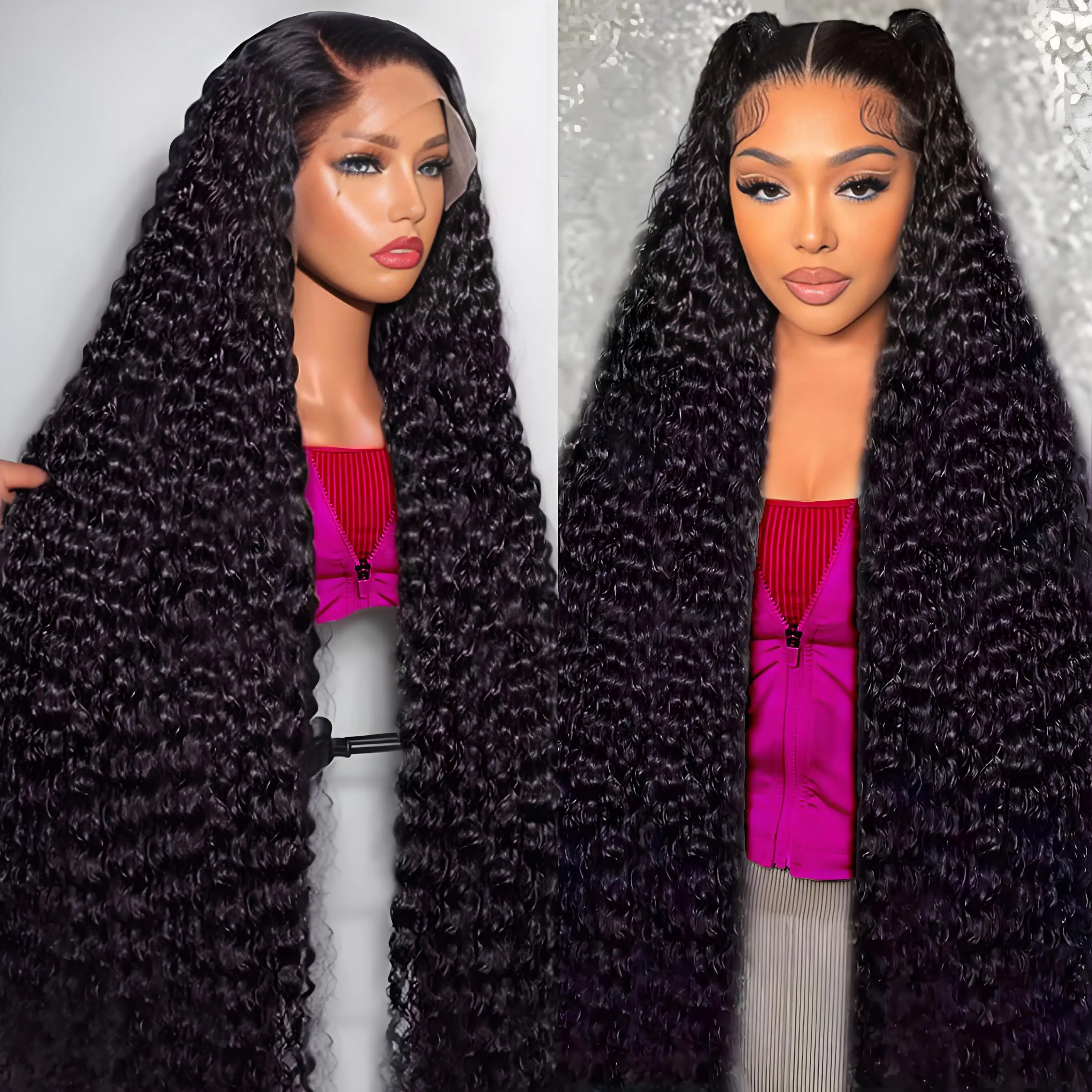 

40 46 Inch Deep Wave 13x6 13x4 Lace Front Human Hair Wig 250% Remy Curl 360 Full Lace Frontal Wig Human Hair For Black Women