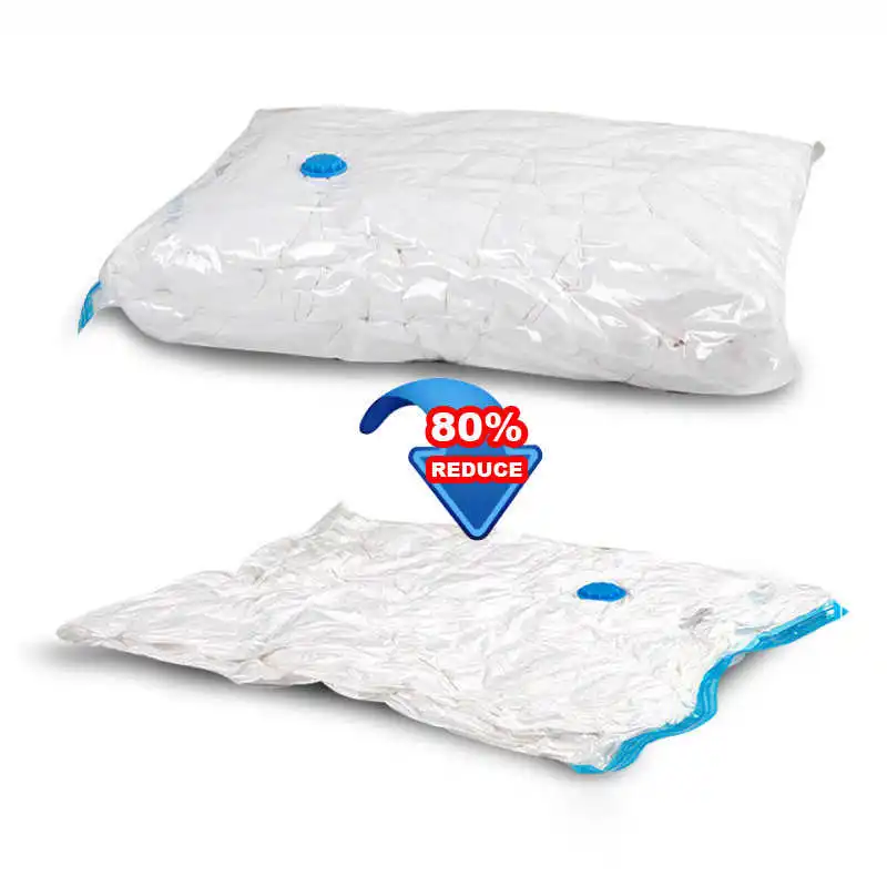 

5PCS/LOT Vacuum Compression Bags For Clothes Quilts 40x60cm 60x80cm 80x120cm Transparent Air Pump Under Bed Wardrobe Storage Bag