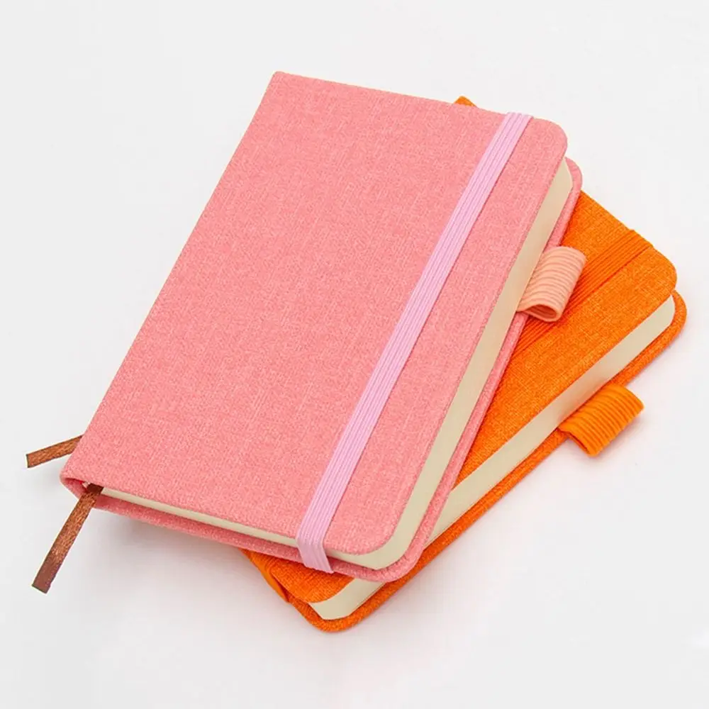 2pcs Durable 100 Sheets A7 Mini Notebook Refillable Thick Blank Page Notepad Square Linen Cloth Grain Portable Pocket Memo Diary