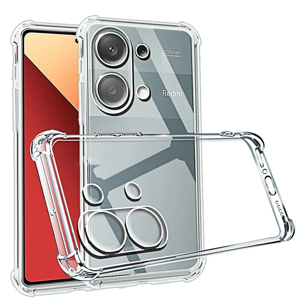 Odporne na wstrząsy przezroczyste silikonowe etui dla Xioami Redmi Note 13 12 Pro Plus 5G 12S 11 10 9 Pro 4G Back Cover Redmi 13C 12C 10A 10C
