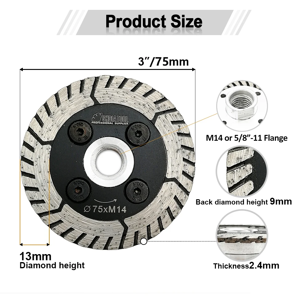 SHDIATOOL 2Pcs Dia 75mm/3\
