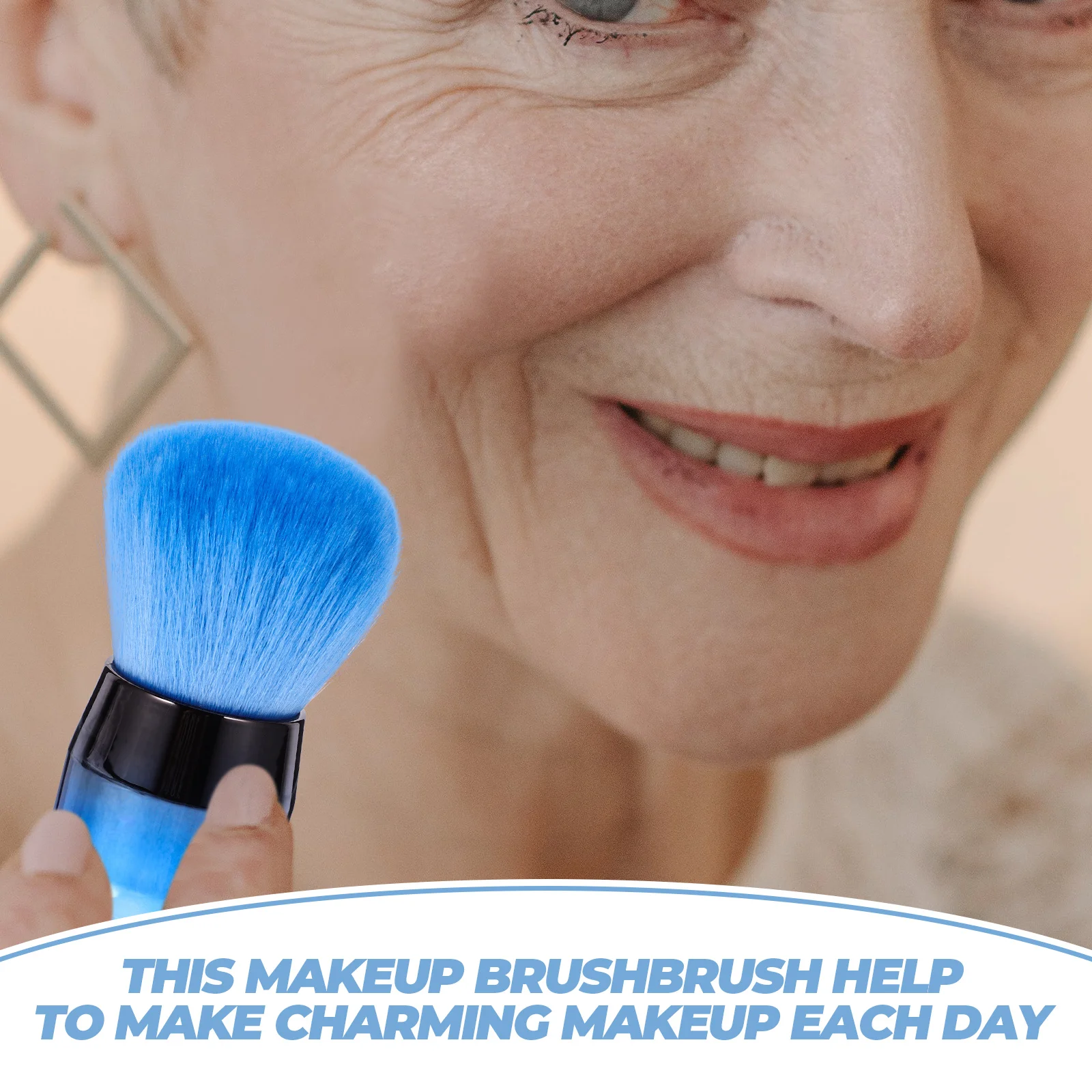 Brocha de maquillaje con cabeza de seta, aplicador de colorete en polvo de oliva para pieles sensibles, herramienta de contorno Facial, 1 ud.