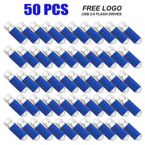 50 unids/lote unidad Flash USB 2,0 Original 1GB 2GB 4GB 8GB Pen Drive 16GB 32GB USB Sticks 64GB memoria Flash Disk 128MB logotipo gratis