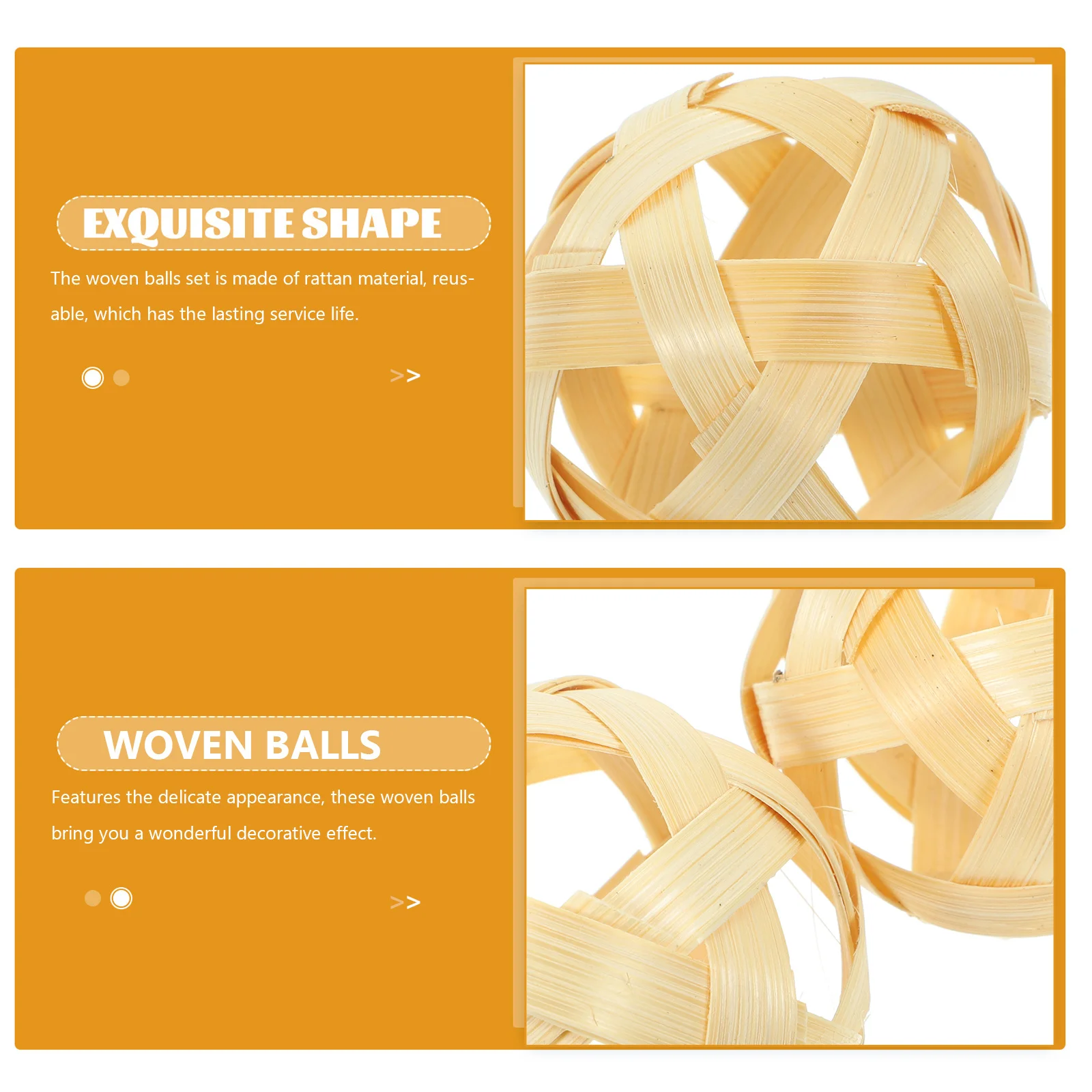 

2Pcs Bamboo Balls Decor Pendant Creative Crafts for Home Office Cafe Wedding Festival Atmosphere Decorative Balls