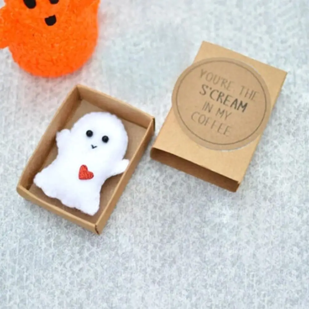 

Funny Cute Creative Matchboxes Ghost Gift With Cards Christmas Halloween Boo Signs Party Favor Supplies Desktop Home Ornament