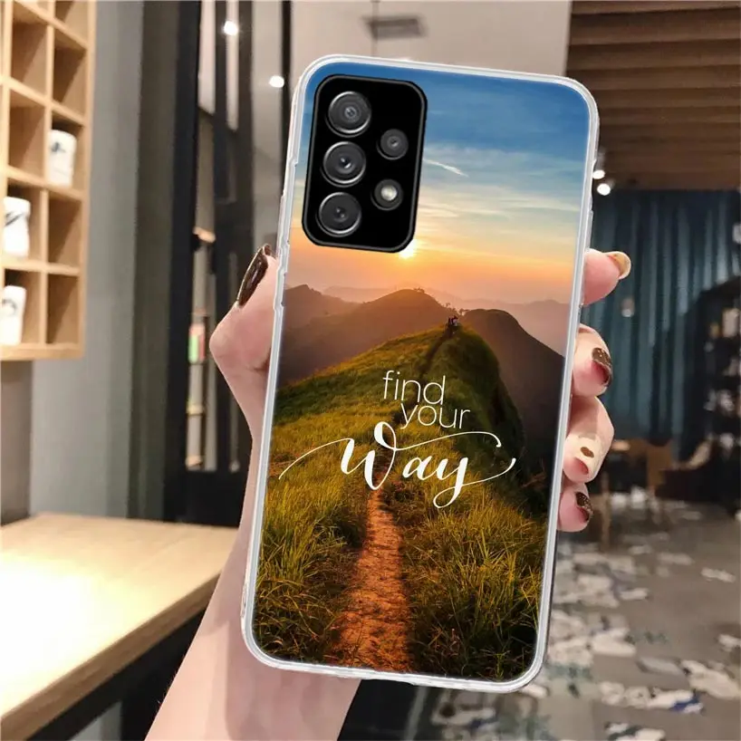 Travel Mountain Beach Proverb Soft Phone Case For Samsung Galaxy A14 A13 A12 A15 A54 A53 A52 A55 A34 A33 A32 A35 A24 A23 A22 A25