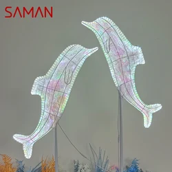 SAMAN Modern Little Dolphin Wedding Lantern Area Props Street Lamp LED Stage lighting Festival Atmosphere Background Decoration