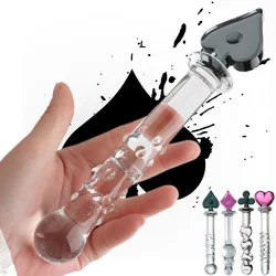 Poker Crystal Glass Body Wand Massager Colorful Glass Butt Plug Dildos Anal Sex Toys for Female Male Gay Masturbation Tool