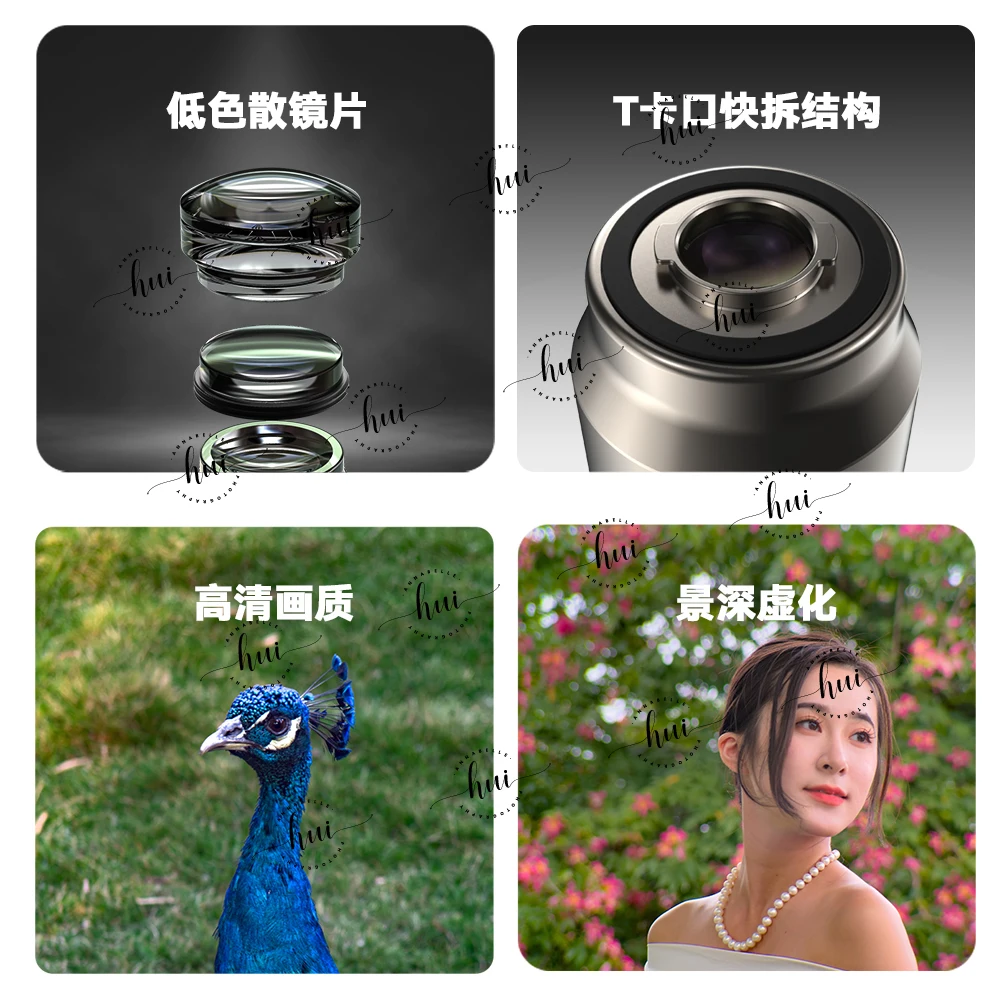 Fotorgear 135mm Mobile Phone Telephoto Lens External Macro Photography Lens for T-Mount Phone compatible with Android and Iphone