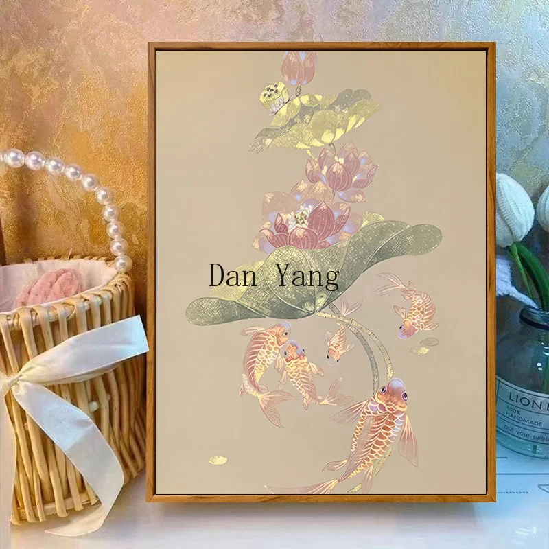 

DY Lucky Lotus Koi Cross Stitch Thread Embroidery Living Room Handmade Embroidery Bedroom Dining Room Simple Small Pieces