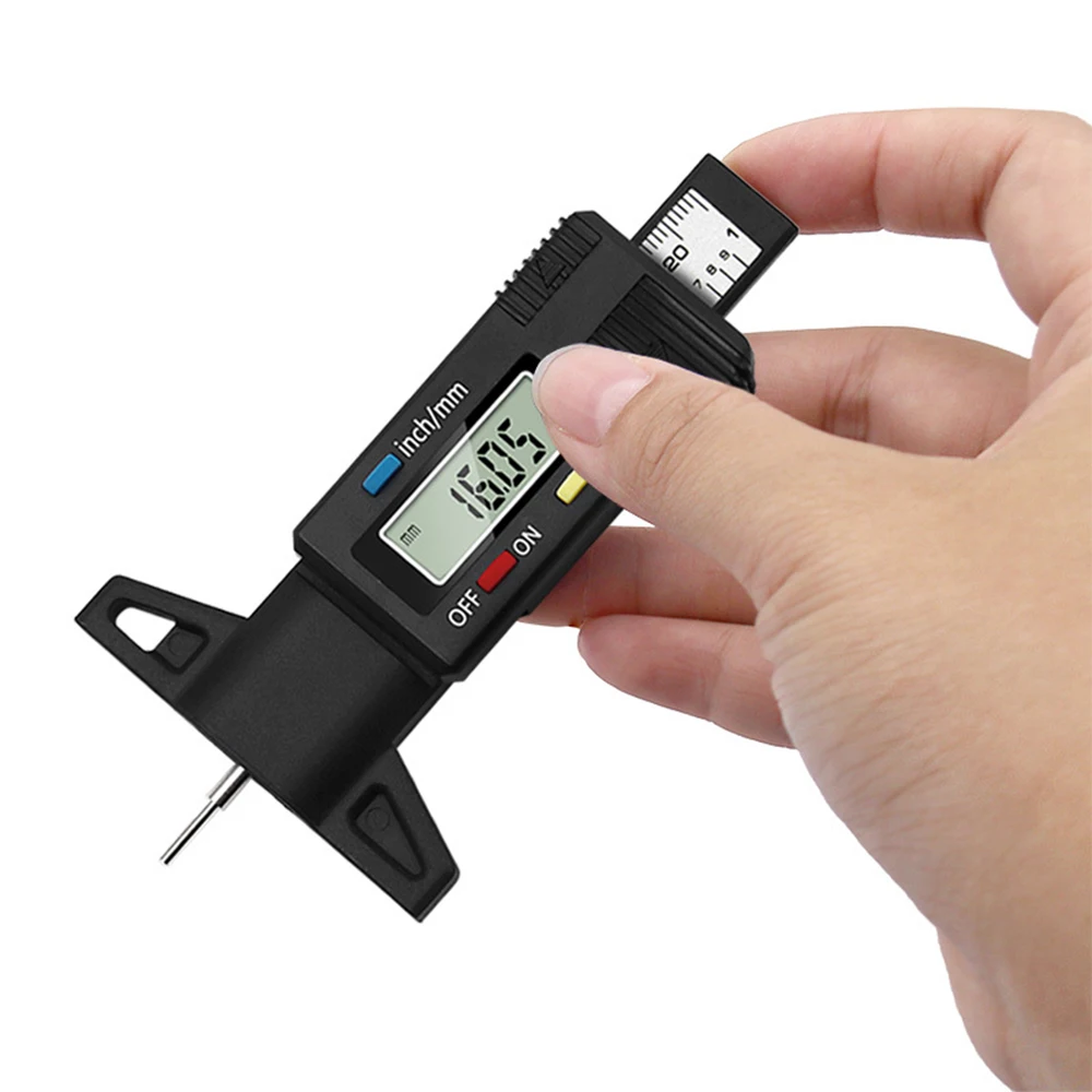 Medidor Digital de profundidad de la banda de rodadura del neumático del coche, calibrador de espesor, herramienta de medición de detección de desgaste automático, 1 pieza
