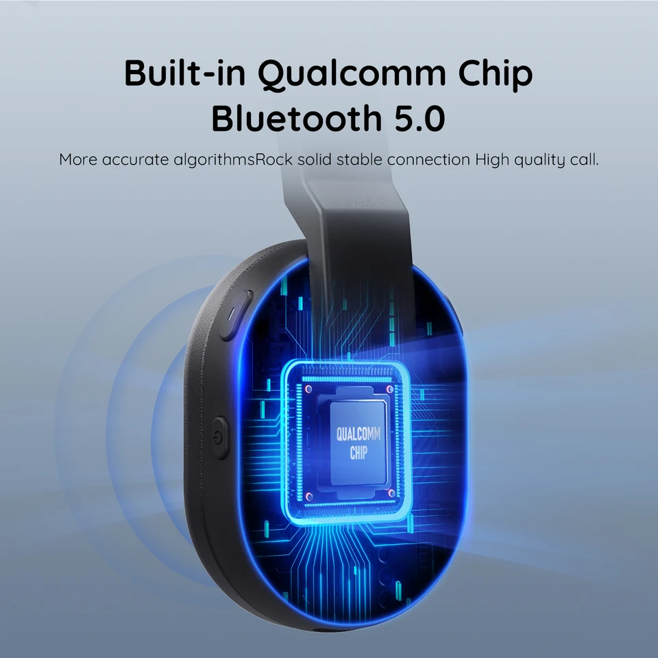 EKSA H5 Bluetooth 5.0 ワイヤレスヘッドセット ヘッドホン 2つのENC