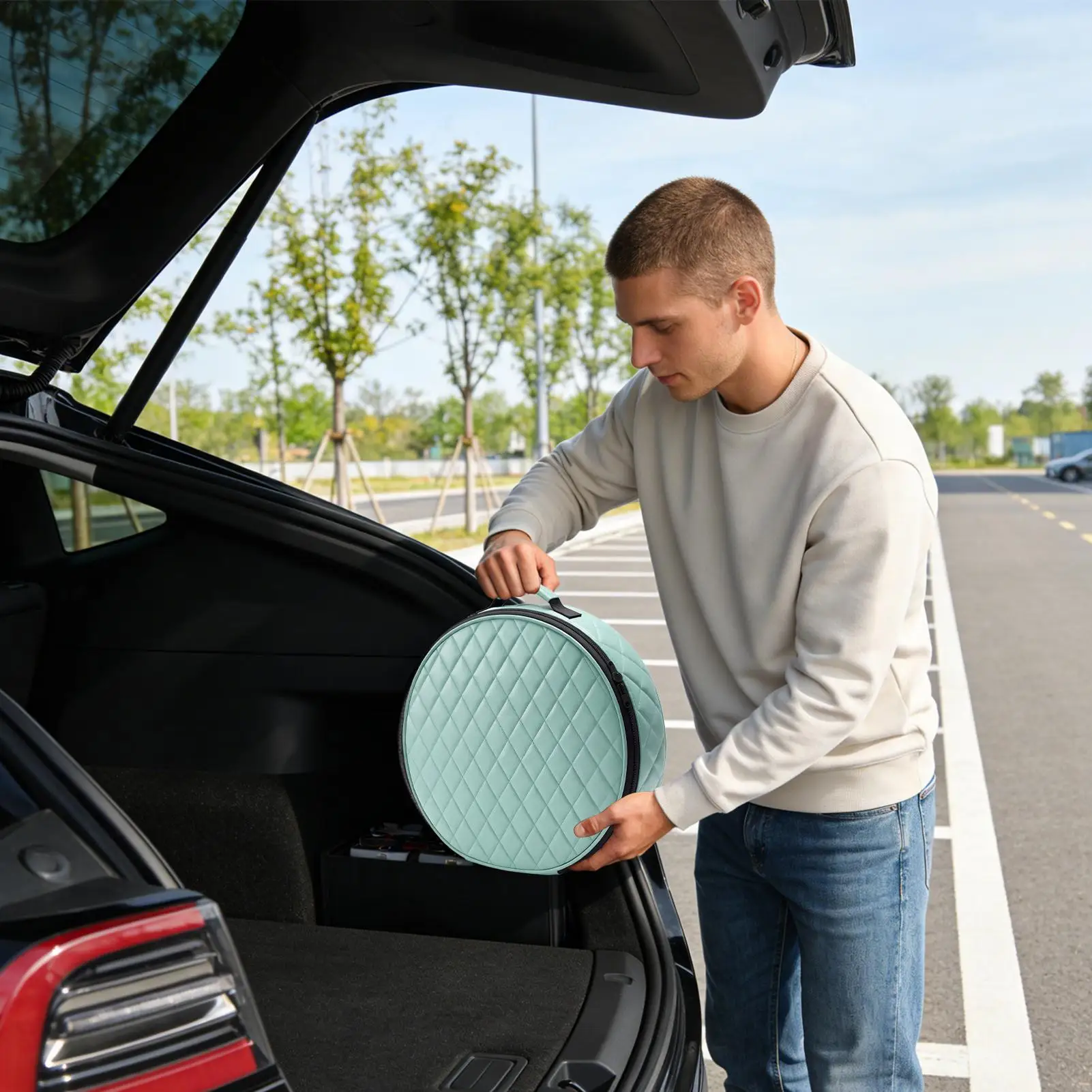 EV Charging Cable Bag Waterproof Container Electric Vehicle Charger Cord Bag For Garage Boot Commuting Camping Adventure City