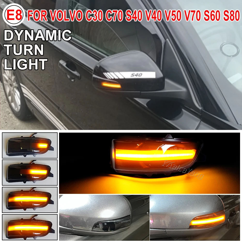 2x LED Dynamic Turn Signal Light For Volvo C30 C70 S40 S60 V40 V50 V70 2008- 2010 Side Mirror Sequential Lamp Blinker Indicator