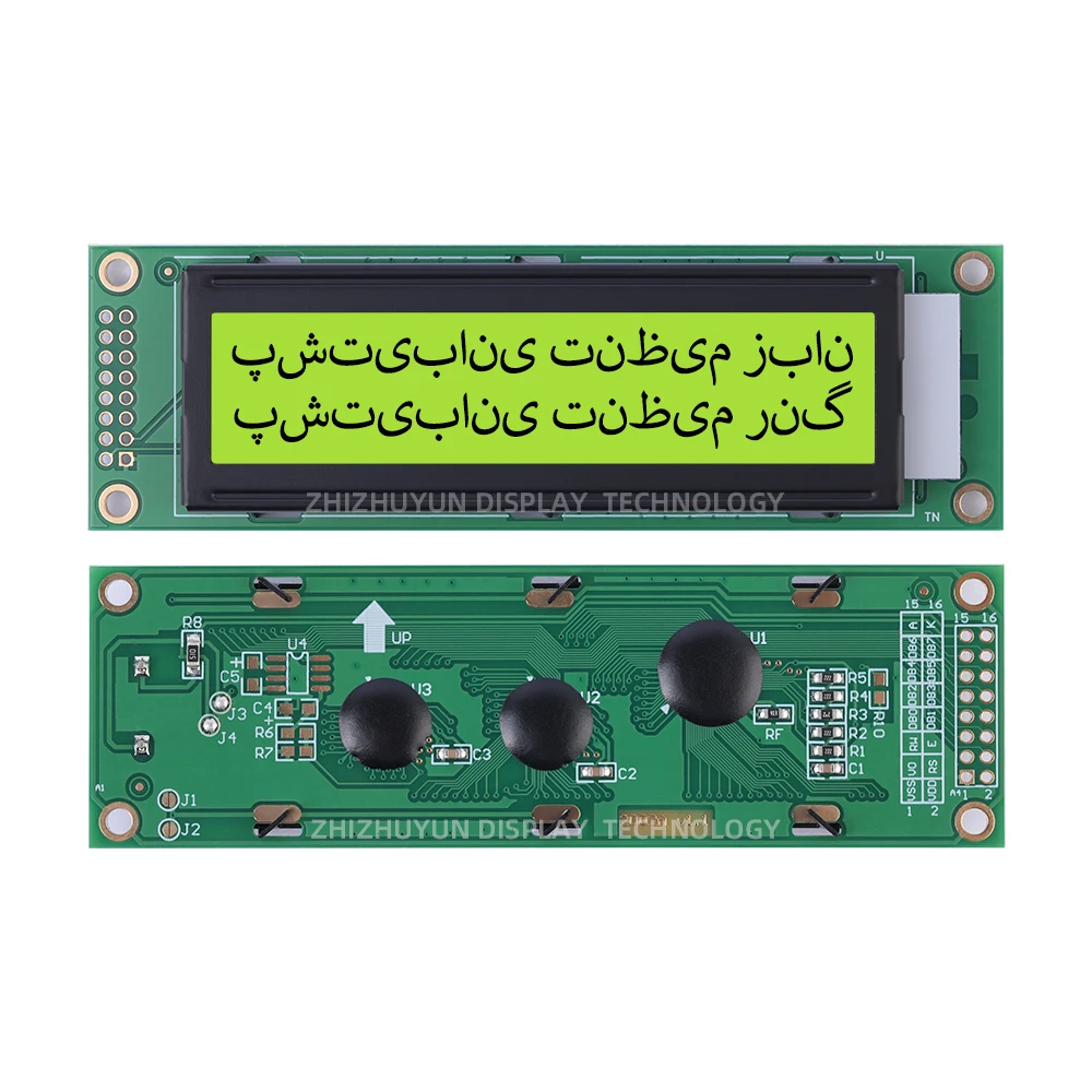 Materiały fabryczne 2002A Moduł LCD z postacią Farsi BTN Czarna folia 116 * 37 * 11,3 mm 2-liniowy ekran znakowy