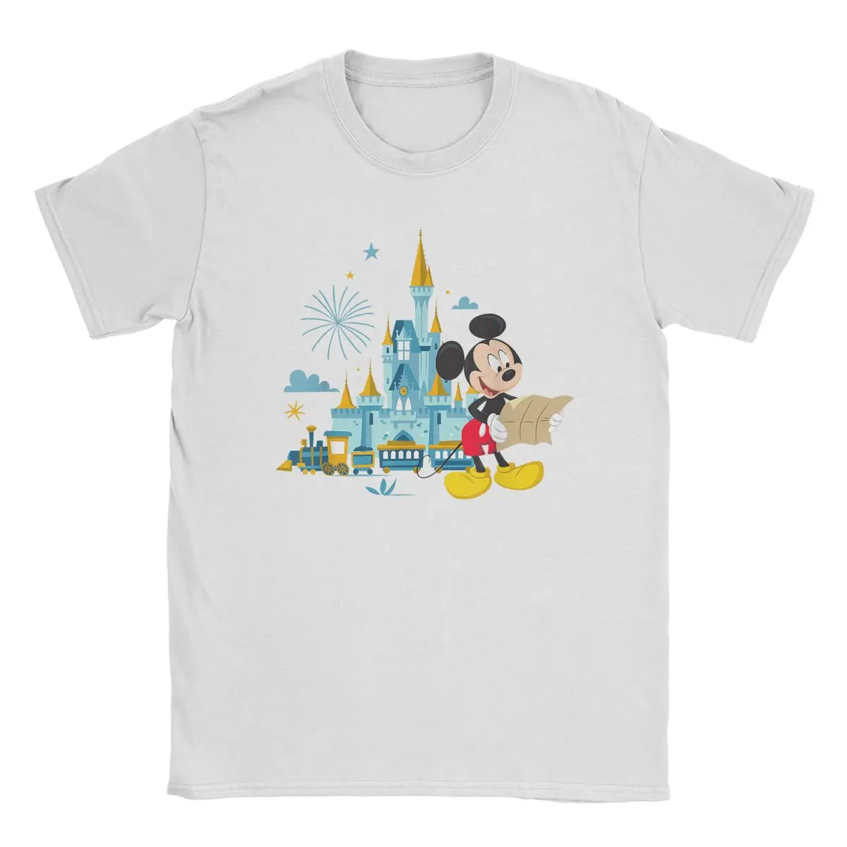 World 50th Anniversary Mickey Magic Men Women's T Shirts Cartoon Vintage Tee Shirt T-Shirts Pure Cotton Plus Size Clothing