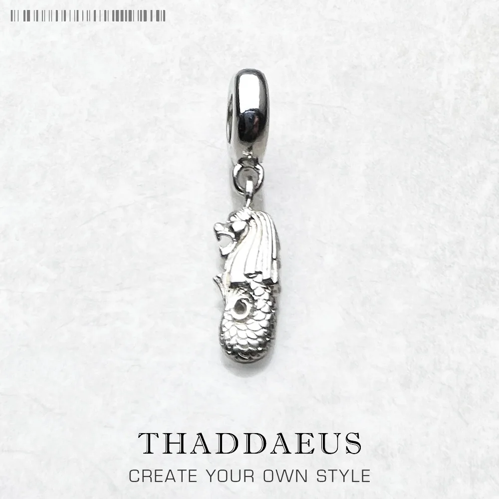 Свисающая подвеска в виде русалки и Льва, Серебряная Подвеска для женщин и мужчин, ювелирные изделия, подарки Свисающая подвеска в виде русалки и Льва, Серебряная Подвеска для женщин и мужчин, ювелирные изделия, подарки