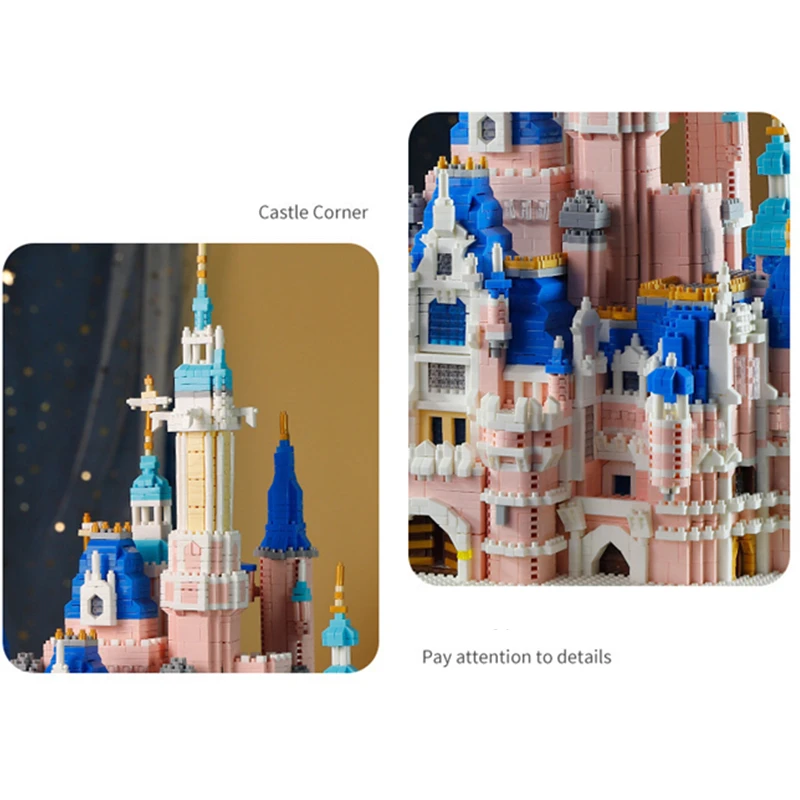 NEW Dream Pink Castle Princess Girls Beaut Set City DIY Puzzle Model Building Blocks Bricks Toys For Children Kids Adult Gift