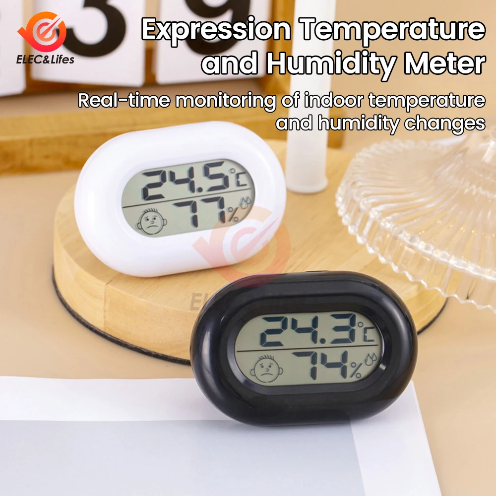 LCD Digital Thermometer Hygrometer Indoor Room Electronic Temperature Humidity Meter Sensor Gauge Weather Station -20~50℃