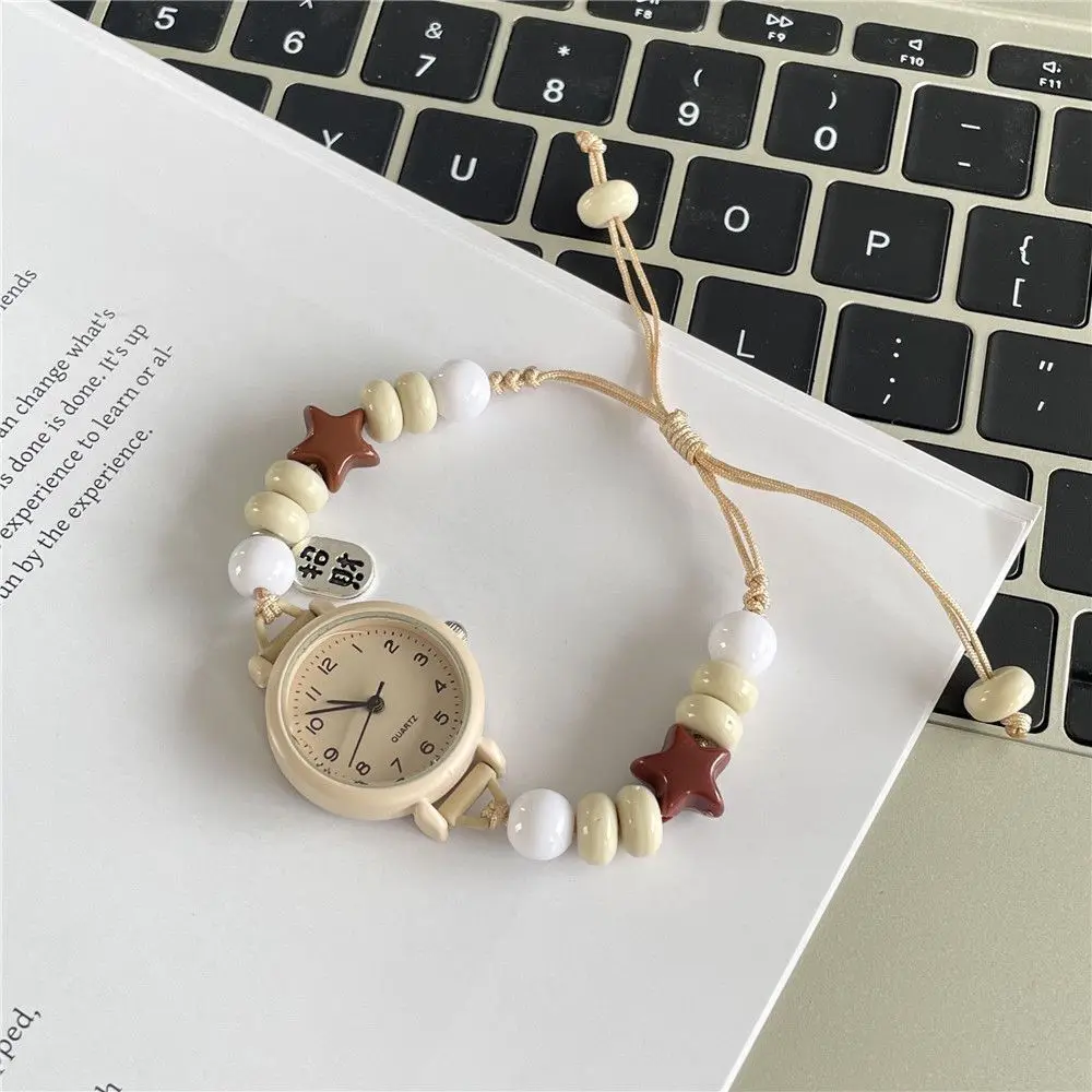 

1pc Handmade Bracelet Watch with Soft Aesthetic, Literary Minimalist Niche Design for Teen Girls & Best Friends
