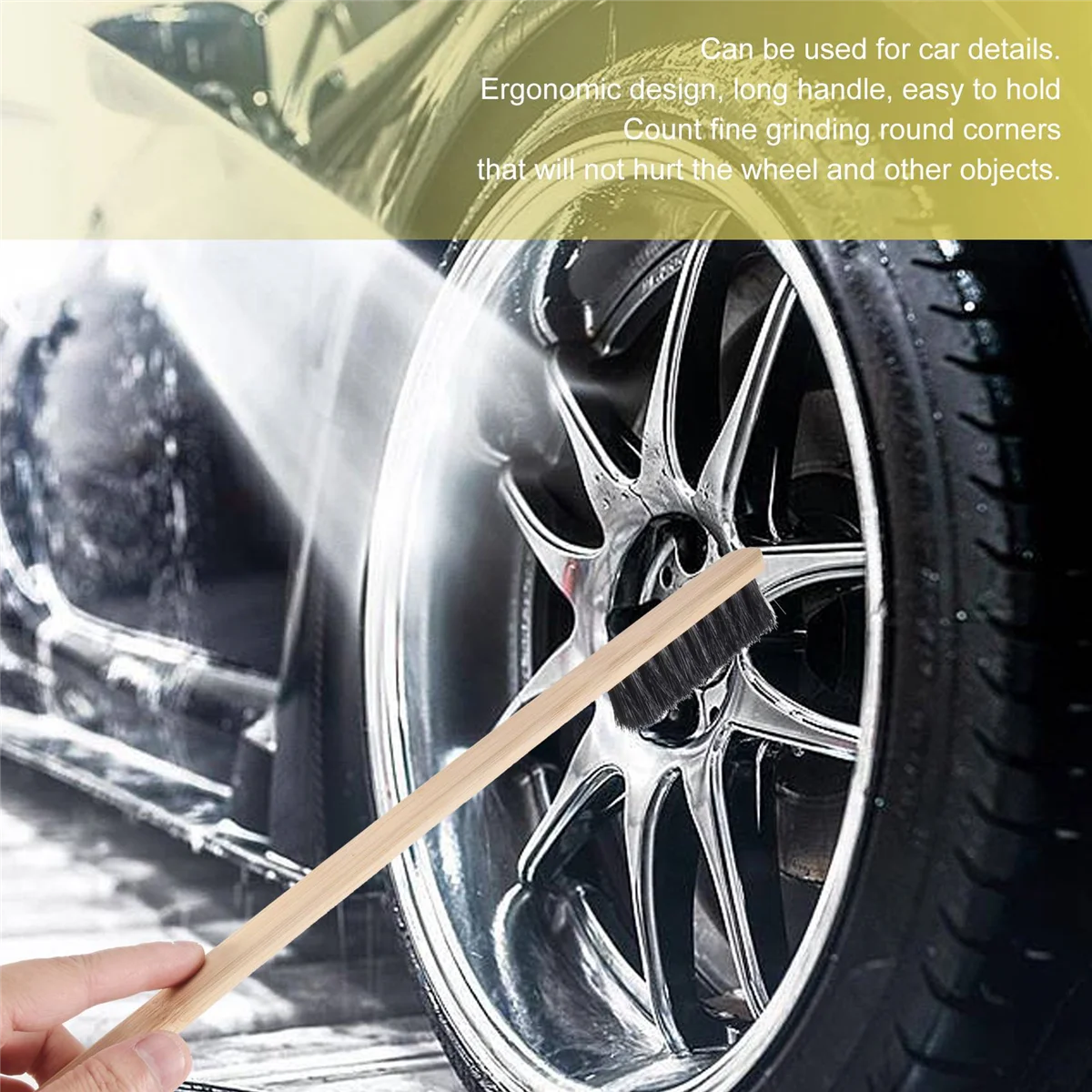 Auto Motor Reinigungs bürste Auto Felge Rad Reifen reinigung Multifunktion Bambus Griff Mähne Bürsten Auto wasch reinigung