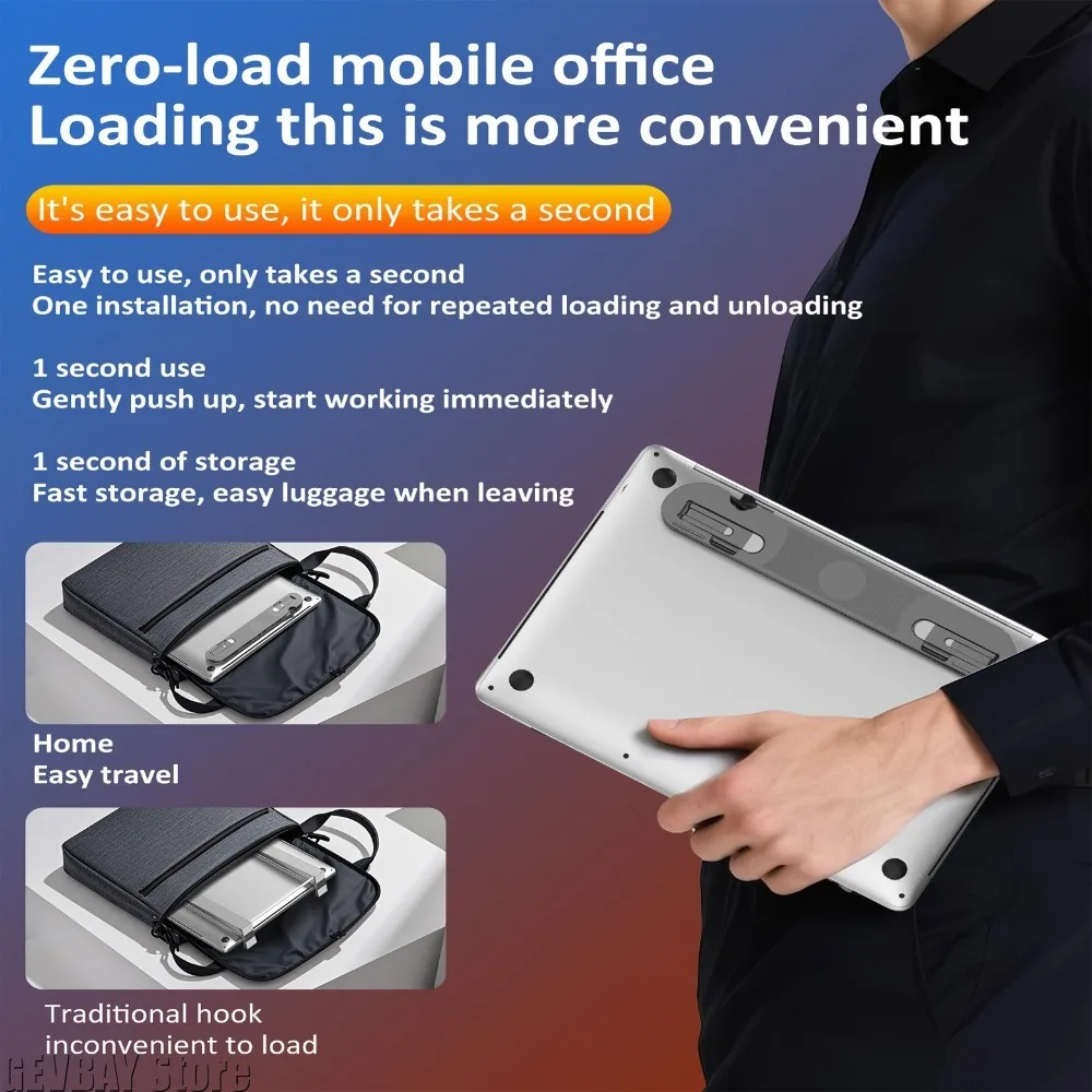 New 7‑in‑1 ABS Laptop Stand USB Type‑C Docking Station Hub, HDMI, Card Reader, USB 3.0, Portable Cooling Stand Riser