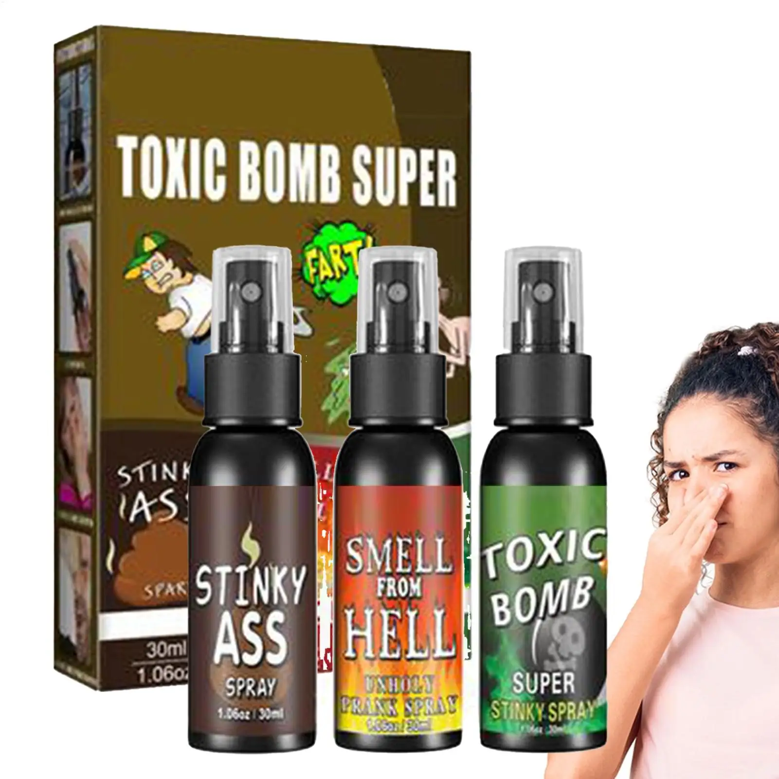 Spray de Pequeños Malos Olores, Bombas de Mal Olor, Líquido de Broma para Bromas, Bombas de Inodoro Súper Malolientes, Juguete de Broma con Olor, El Mejor Regalo para Fiestas de Amigos