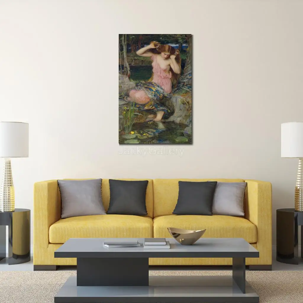 Hand Painted John William Waterhouse Painting in Oils Reproduction Charmer Portrait Canvas Artwork for Office Wall Decor