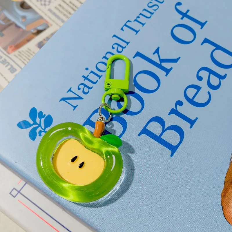 الكرتون التفاح الأحمر الأخضر لطيف المفاتيح للنساء جميل الاكريليك حقيبة تزيين قلادة الهاتف مفتاح سلسلة الهدايا #4