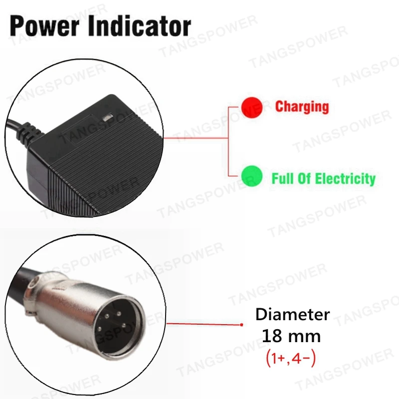 29.4V 2A Lithium Battery Charger For 24V 25.2V 25.9V 7S Li-ion Battery Charger 4 Pin in XLR Line Connector