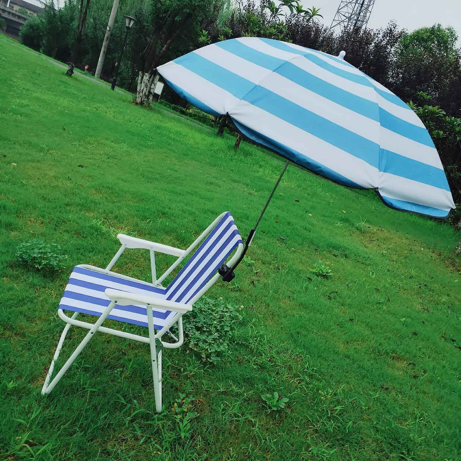 Portable Beach Umbrella Adjustable Sun Protection Canopy Parasol for Boat Chair Camping Bleachers Fishing